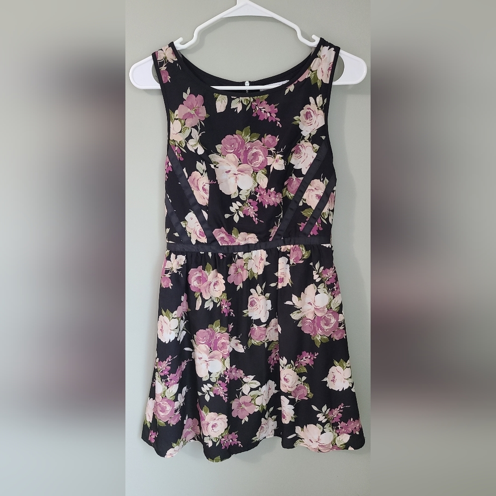 Three Pink Hearts Floral Dress